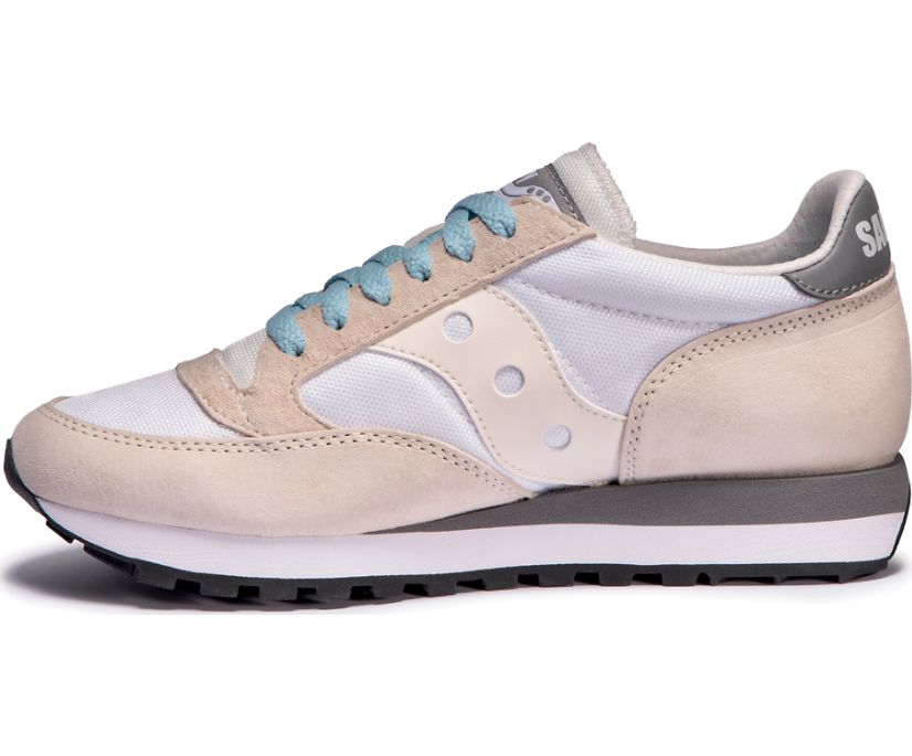 Women's Saucony Jazz 81 Originals White / Khaki / Grey | Singapore 022CTVE